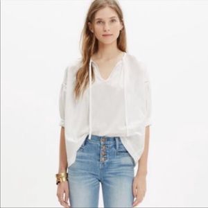 Madewell Cotton Bubble Sleeve Blouse